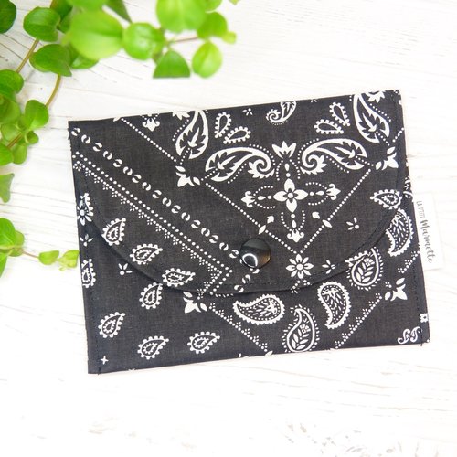 Pochette marguerite, porte-cartes à rabat, pochette pour lingettes démaquillantes lavables