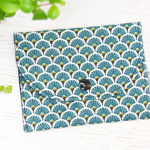 Pochette marguerite, porte-cartes à rabat, pochette pour lingettes démaquillantes lavables