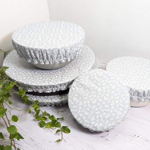 Charlottes de conservation alimentaires ×5, couvre-plats en tissu