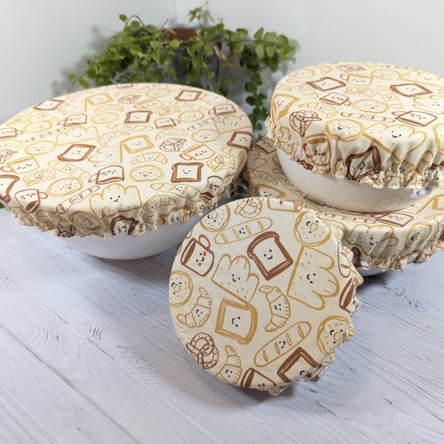 Charlottes de conservation alimentaires ×4, couvre-plats en tissu