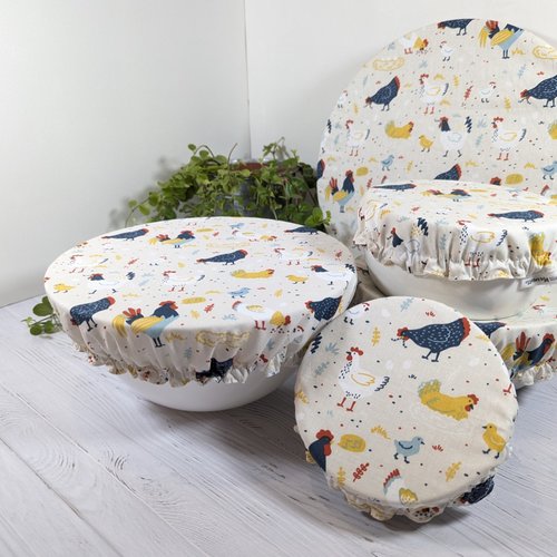 Charlottes de conservation alimentaires ×5, couvre-plats en tissu