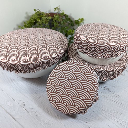 Charlottes de conservation alimentaires ×4, couvre-plats en tissu