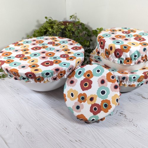 Charlottes de conservation alimentaires ×4, couvre-plats en tissu