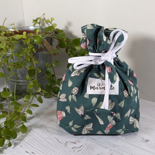 Pochon à lingettes, sac cadeau réutilisable, pochon à goûter en tissu