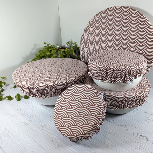 Charlottes de conservation alimentaires ×5, couvre-plats en tissu