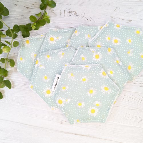 Lingettes démaquillantes lavables en bambou oeko-tex ×7