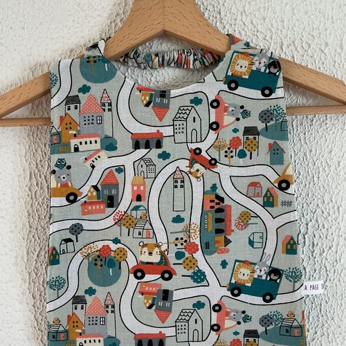 Bavoir de cantine /serviette de table maternelle / cou élastiqué