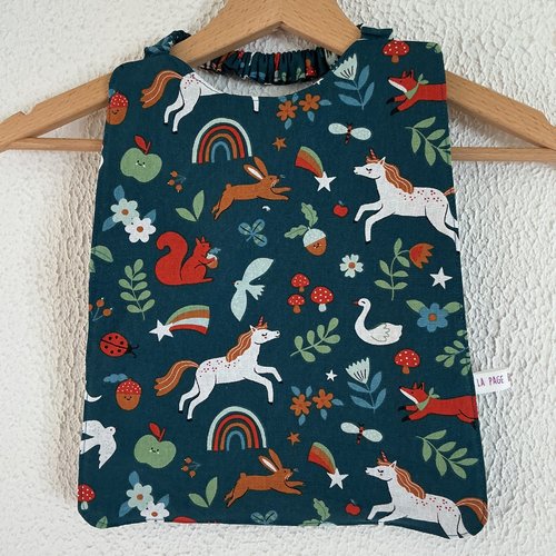 Bavoir de cantine /serviette de table maternelle / cou élastiqué