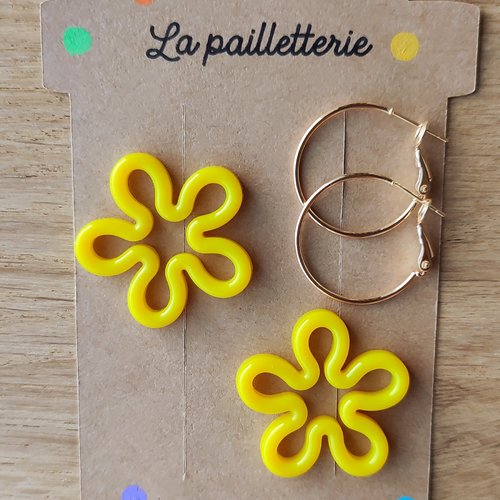 Boucles d'oreilles pampilles en résine - fait main