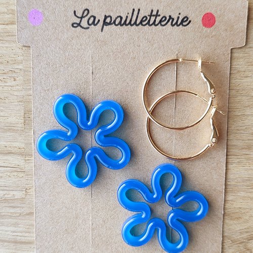 Boucles d'oreilles pampilles en résine - fait main
