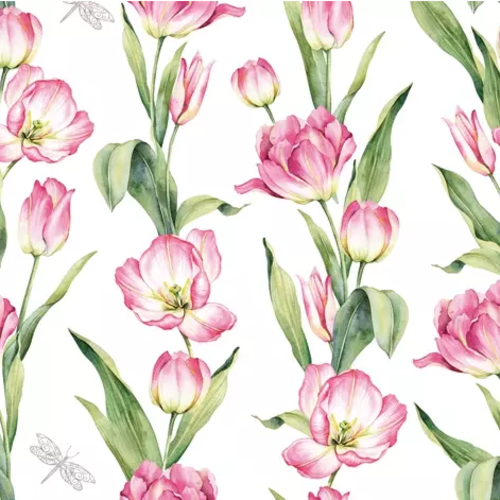 1 serviette en papier tulipes - ref 28