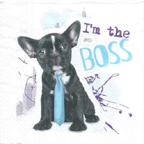 1 serviette en papier chiens i'm the boss - ref 130