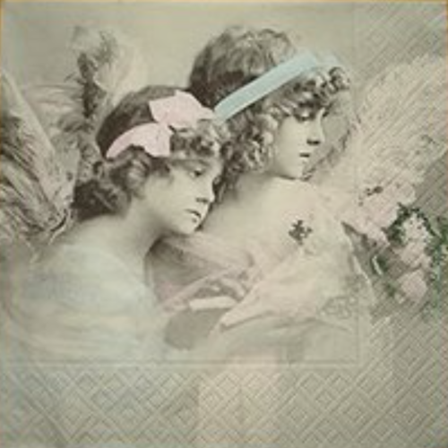 1 serviette en papier vintage - fillettes shabby - ref 168