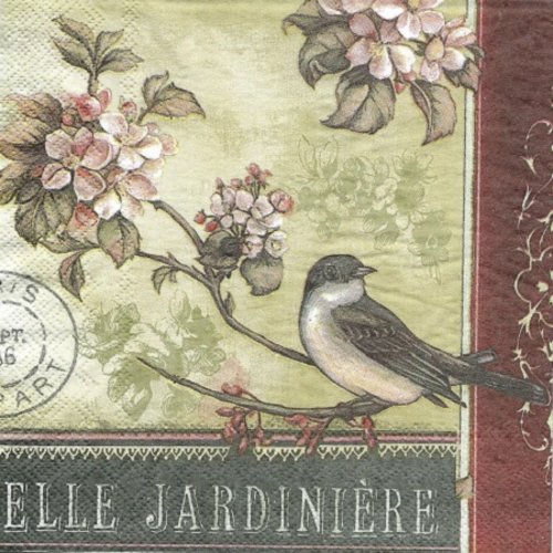 1 serviette en papier oiseaux - la belle jardinière - ref 183