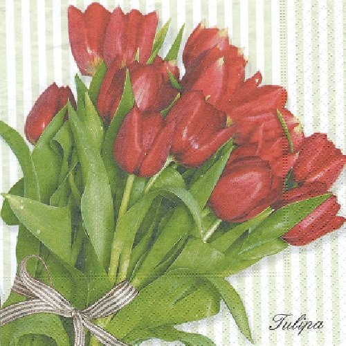 1 serviette en papier fleurs - tulipes - ref 250