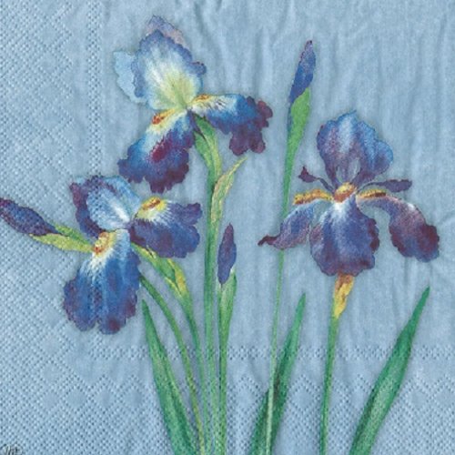 1 serviette en papier iris - fleurs - ref 352