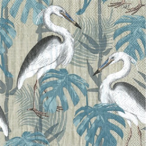 1 serviette en papier oiseaux - pelican - ref 384