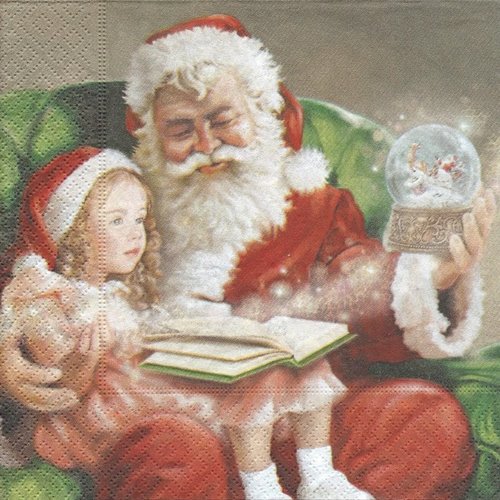 1 serviette en papier noel - pere noel - ref 389