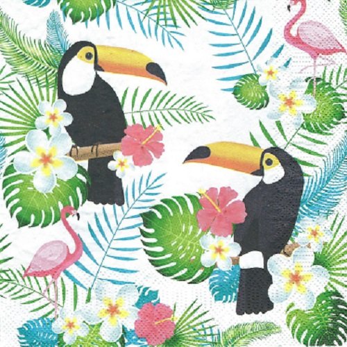 1 serviette en papier toucan - oiseaux - ref 492