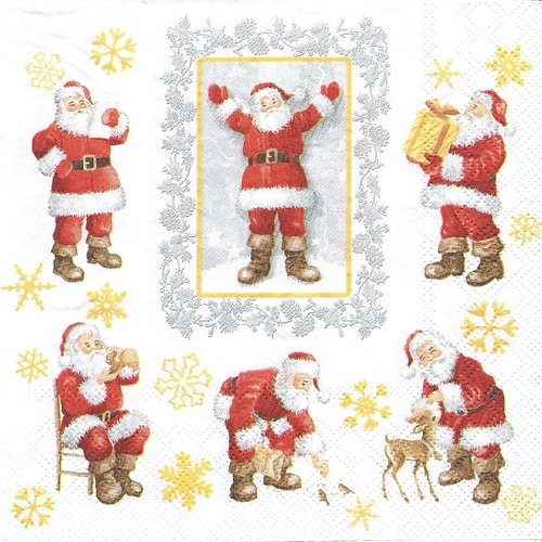 1 serviette en papier noel - pere noel - ref 566