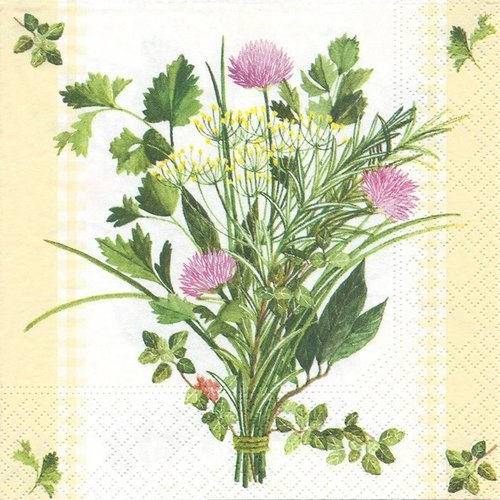 1 serviette en papier bouquet de fleurs champetre - ref 784