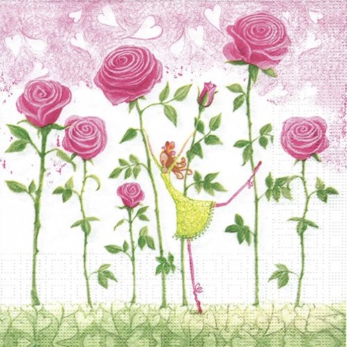 1 serviette en papier le jardin des roses - ref 788