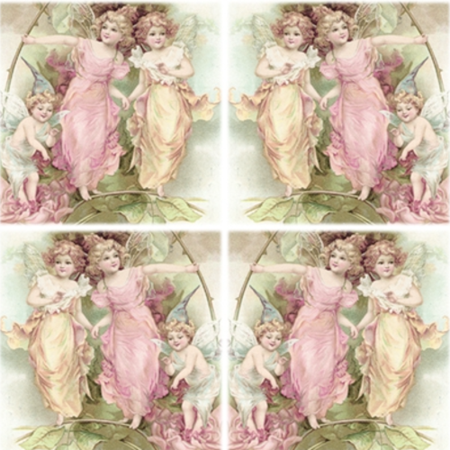 1 serviette en papier ange - angelot - cherubin - ref 859