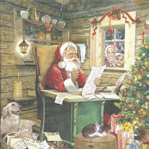 1 serviette en papier noel - pere noel - ref 872