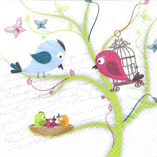 1 serviette en papier oiseaux - ref 935
