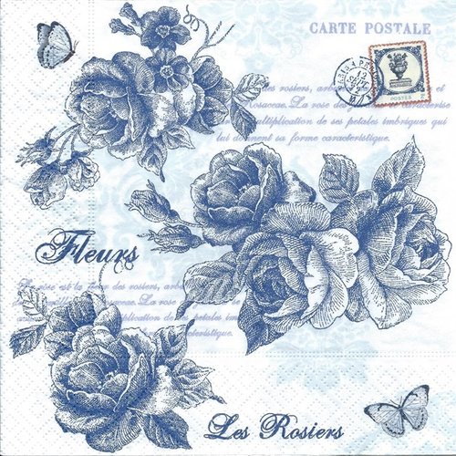 1 serviette en papier rose romantique - ref 958