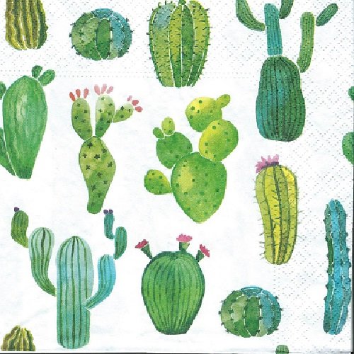 1 serviette en papier cactus - ref 959