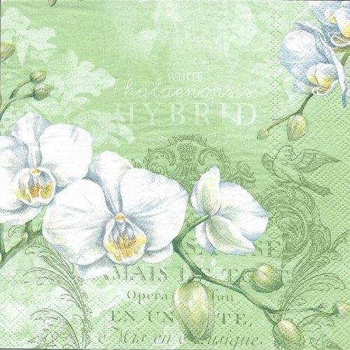 1 serviette en papier orchidee - fleurs - ref 997
