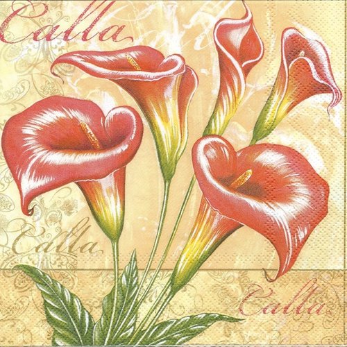 1 serviette en papier arum - calas - ref 1009
