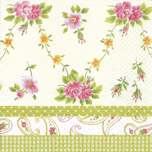 1 serviette en papier fleurs - ref 1063