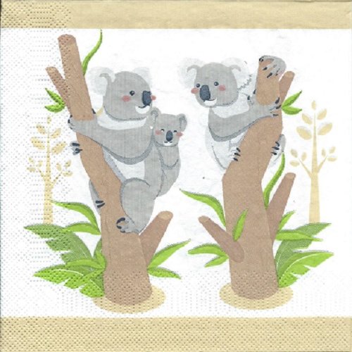 1 serviette en papier koala - bambou - ref 1366