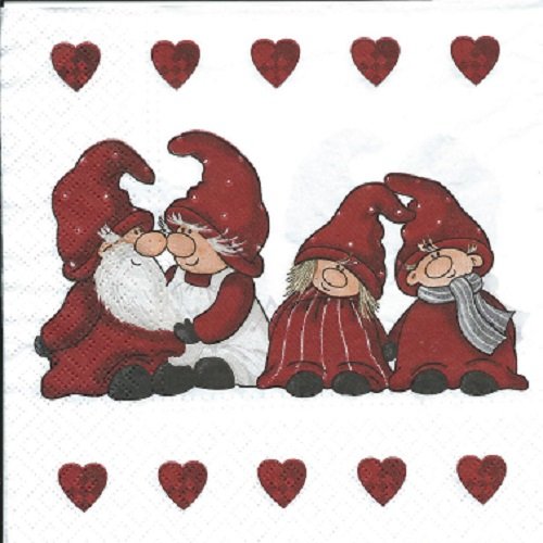 1 serviette en papier lutin - gnome - ref 1406