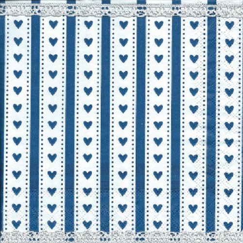 1 serviette en papier coeur bleu - ref 1523