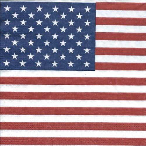 1 serviette en papier drapeau americain  - ref 1556