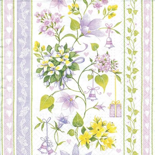1 serviette en papier fleurs - ref 1562