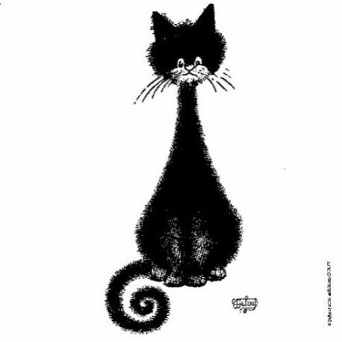 1 serviette en papier chat dubout " spirale "  - ref 1595