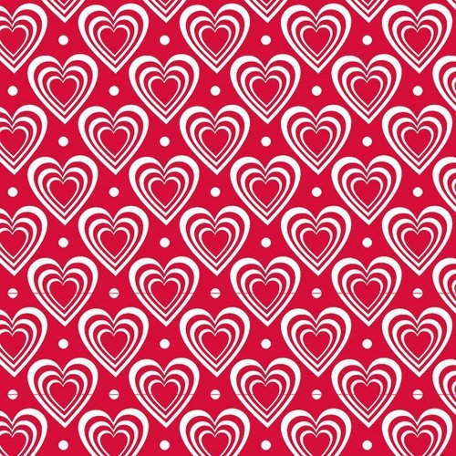 1 serviette en papier cœurs fond rouge - ref 1603