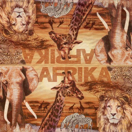 1 serviette en papier lion - girafe - zèbre - léopard  - ref 1609