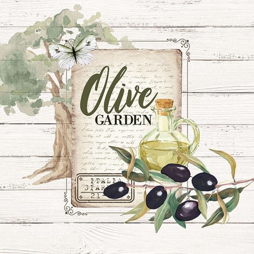 1 serviette en papier olive garden - ref 1646