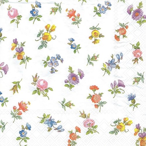 1 serviette en papier fleurs rose - ref 1653
