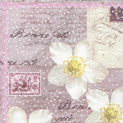 1 serviette en papier rose de noel - ref 1659