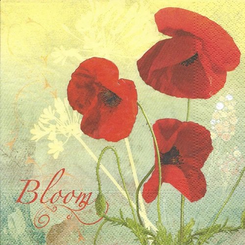 1 serviette en papier coquelicots - ref 1668