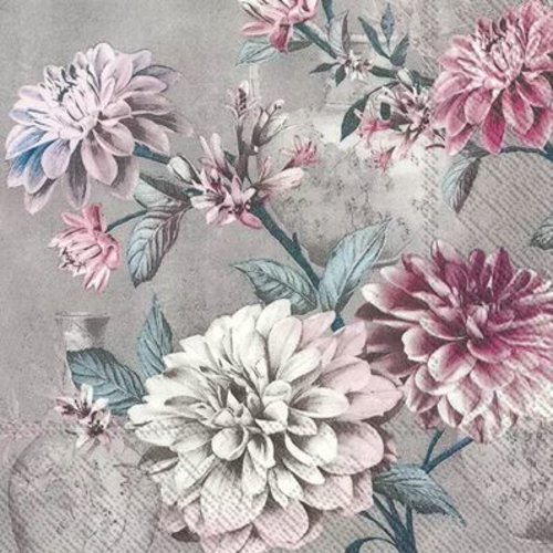 1 serviette en papier fleurs - ref 1718