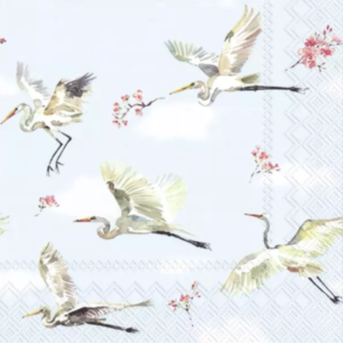 1 serviette en papier oiseaux - cigogne -  ref 1839