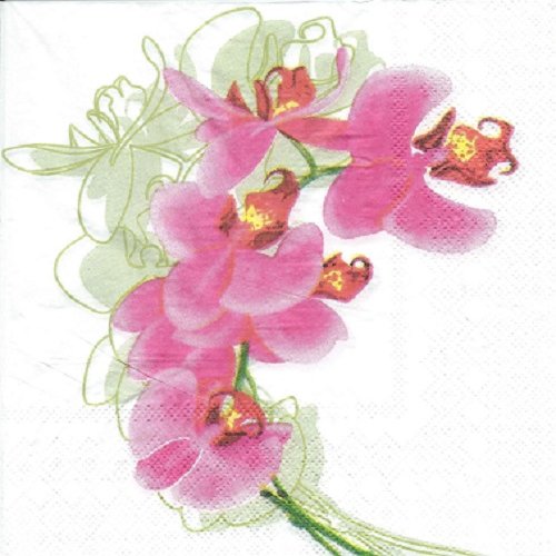 1 serviette en papier orchidee - fleur - ref 1941