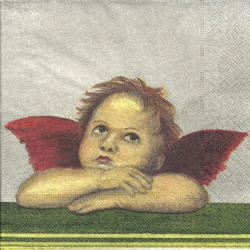 1 serviette en papier ange - angelot - ref 1987